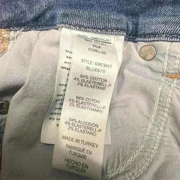 Good American Good Waist High Rise Distressed Crop Jeans blue678 Size 0/25 - Picture 8 of 10